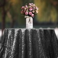 thumbnail image 3 of Mantel redondo JYFLZQ con lentejuelas negras de 178 cm para decoración de fiestas, 3 of 7