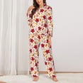 thumbnail image 2 of Sigee fall laef Maple for Women’s Pajama Sets Long-Sleeved Pjs Sets for Women 2 piece Sleepwear-Medium, 2 of 7
