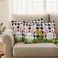 thumbnail image 3 of Outdoor Waterproof Pillow Covers Easter Rabbit Egg Decorative Throw Pillow Protectors,Pillowcase Cushion Cases for Patio Sofa Garden Couch,20x12in,Pack of 2, 3 of 14