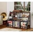 thumbnail image 6 of Y&M 6-Tier Record Player Stand with Vinyl Record Storage Holds Up to 280 Albums, Turntable Stand with Album Storage, Record Shelf Display Table for CD, End Table for Home Decor Bedroom Living Room, 6 of 13