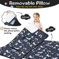 thumbnail image 3 of Unicorn and Planet Blue Pattern Teens Toddler Nap Mat with Pillow, Sleeping Mat Bag for Preschool Daycare 59"x22", 3 of 6