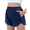 Navy Blue, variant on Oudiya Girls Athletic Shorts with Zipper Pockets High Waisted Running Shorts Basketball Volleyball Gym Sports Active Shorts for Kids 5-15Y