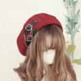 thumbnail image 6 of Fashion Lolita Girls Heart Buckle JK Hat Kawaii Sweet Cool Punk Beret Breathable, 6 of 15