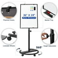 thumbnail image 4 of Mobile Whiteboard, 36” x 24” Magnetic Portable White Board on Wheels, Height Adjustable Standing Dry Erase Board with Stand, Easel Style Rolling Whiteboard for Classroom, Office, Teacher, Home, 4 of 6