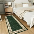 thumbnail image 3 of Garvee 2x6 Modern Bordered Runner Rugs Floral Print Rug, Ultra-Soft Low Pile Non Slip Carpet Washable Stain Resistant Rug for Hallway Kitchen Laundry Bedroom, Green, 3 of 8
