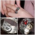 thumbnail image 5 of Anillo de sapo de plata con animales míticos, anillos anchos duraderos con elementos chinos, joyería con dijes vintage, regalos para fiestas, C, 5 of 5