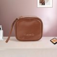 thumbnail image 5 of Unique Bargains 1 Pc Portable Square Shaped Makeup Bag for Travel Brown PU, 5 of 6