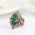 thumbnail image 3 of Womens Alloy Ring With Zircon Inlaid Emerald Bohemian Hollow Design Jewelry Gift For Her Size 7 8 Boho Sparkle, 3 of 5