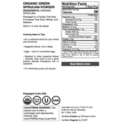 Organic Green Spirulina Powder, 0.25 Pounds — Non-GMO, Kosher, Raw, Vegan — by Food to Live