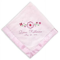 Personalized Pretty Flowers Cream Baby Blanket