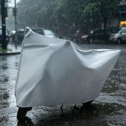 MMJ Motorcycle Cover All Season Waterproof UV Protection for Bike Scooter Outdoor Storage Gray 86.6x70.9x0.79in