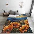 thumbnail image 5 of Bingfone Sunset Sky Sunflower Print Flannel Fleece Blanket Throw Blanket for Bed,Sofa,Couch,Travel,Camping(50"x40" ), 5 of 8