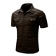 thumbnail image 3 of Blusa y camisa de manga corta con cuello vuelto para hombre, camisa vaquera de manga corta con solapa de color liso, blusa militar para hombre, 3 of 8