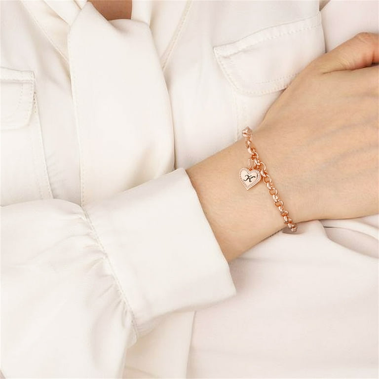TINGN Gold Initial bracelets for Women Layered Initial Disc Monogram Charm  Bracelet 