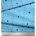 thumbnail image 1 of Soimoi Blue Crepe Silk Fabric Butidar Jamdani Print Sewing Fabric Yard 42 Inch Wide, 1 of 1