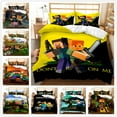 thumbnail image 2 of Ensemble de Housse de Couette Minecraft Ensemble de Literie Ensemble 3 Pcs Housse de Couette Impression 3D Dessin Animé Ensemble 3 Pcs Sebneei, 2 of 4