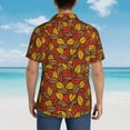 thumbnail image 6 of Balery Fall Leaves Print Men's Hawaiian Shirts Short Sleeve Beach Shirt Relaxed Fit Vacation Button Down Shirts-3X-Large, 6 of 9