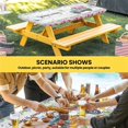 thumbnail image 6 of Spring Table Cloths for 3 Foot Rectangle Tables, Truck Botanical Floral Leaf Butterfly Wooden Grain Patio Waterproof Elastic Fitted Tablecloths, Washable Rectangular Table Cover for Camping, 6 of 8