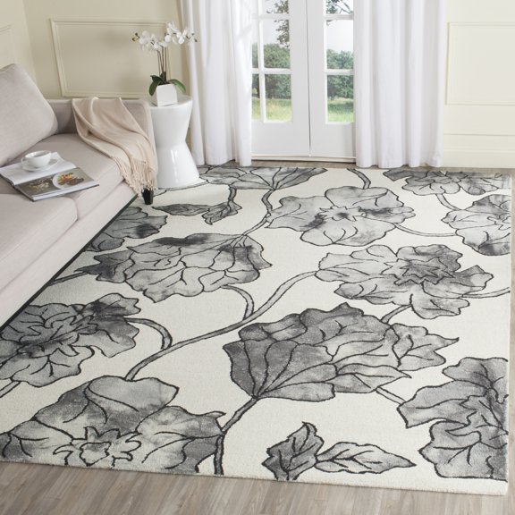 Safavieh Dip Dye Lilibeth Distressed Area Rug, Ivory/Light Gray, 7' x 7' Square