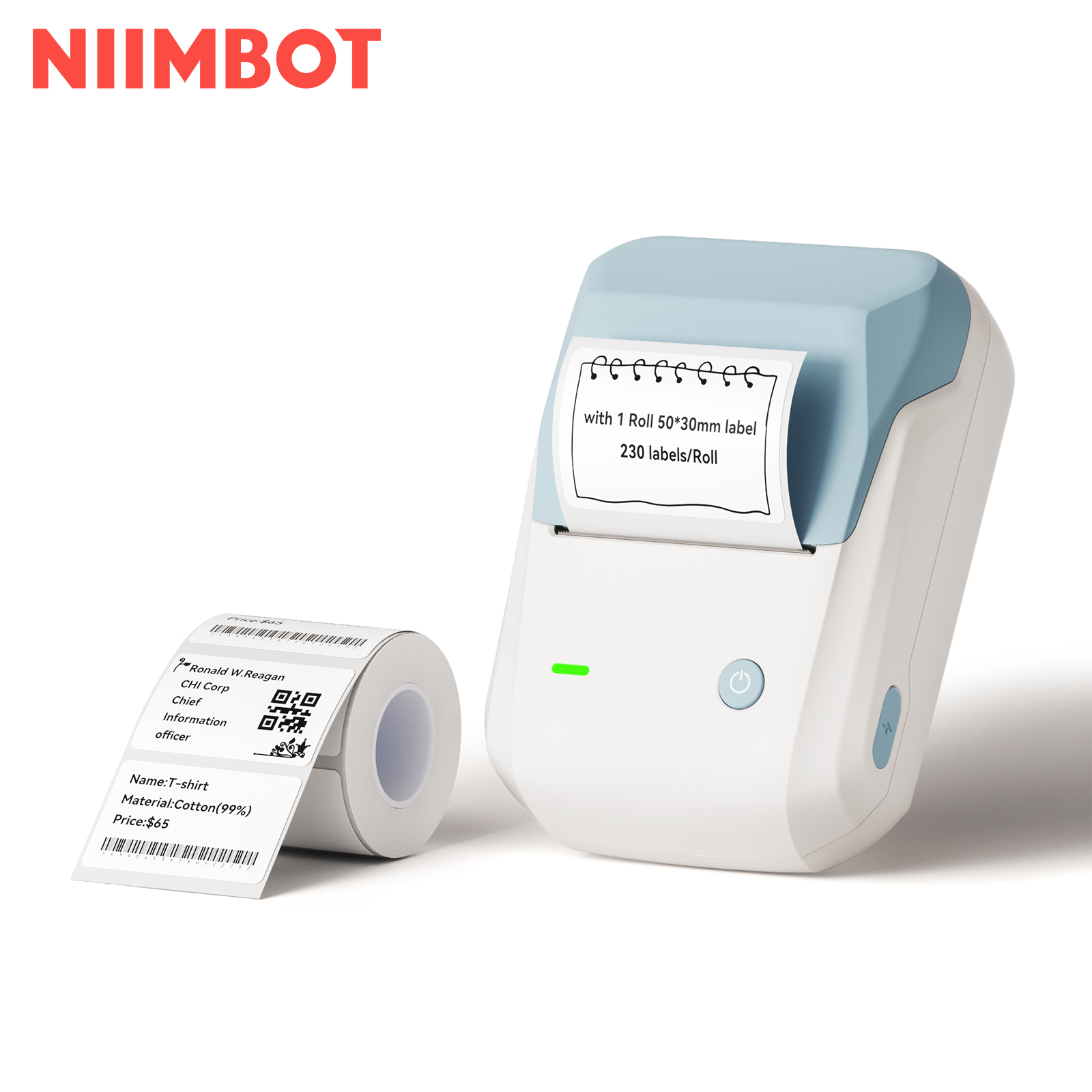 Niimbot B1 Portable Bluetooth Label Maker, Cyan photo 6