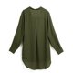 thumbnail image 4 of Las mujeres de gasa camisa vestir bolsillos de cuello en V enrollar mangas largas asimétrico só Irfora Vestido, 4 of 7