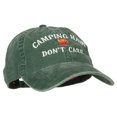 thumbnail image 5 of Camping Hair Don't Care Embroidered Washed Cotton Twill Cap - Dk Green OSFM, 5 of 5
