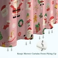 thumbnail image 6 of Pink Christmas Santa Pattern Shower Curtain 72"x84" ,Bathroom Decorative Shower Curtains Set with 12 Hooks,Modern Waterproof Washable Shower Curtain, 6 of 6