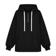 thumbnail image 5 of Women's Zip Up Sweatshirts Oversized Fashion Half Zip Hoodie Long Sleeve Drawstring Sweatshirt Side Split Loose Fall Tops, 5 of 7