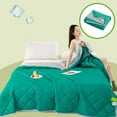 thumbnail image 4 of Qocolhg Solid Color Summer Cooler Quilt Twin Size - Cooling Blankets for Hot Sleepers, Skin-friendly Plain Printed Washed Cotton Summer Quilt, Bedding Soft Coverlet Quilts for Kids, 59x79 inch, Green, 4 of 6