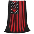 thumbnail image 2 of Fotbe Nautical American Flag Manta de Franela Acolchonada con Estampado, Súper Suave y Esponjosa, Extra Grande para Sofá, Cama, Uso Todo el Año-80"x60", 2 of 7