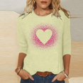 thumbnail image 1 of Meichang Chemises pour Femmes Joyeuse Saint-Valentin Hauts Amusants T-Shirts Graphiques de la Saint-Valentin T-Shirts de Vacances Hauts de la Saint-Valentin Manches 3/4 Col Rond Blouses, 1 of 4
