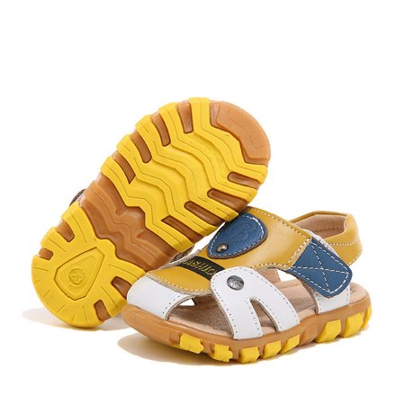 

Toyella Summer s new baby sandal for children and boy s soft-soled Velcro for beach shoes yellow 21