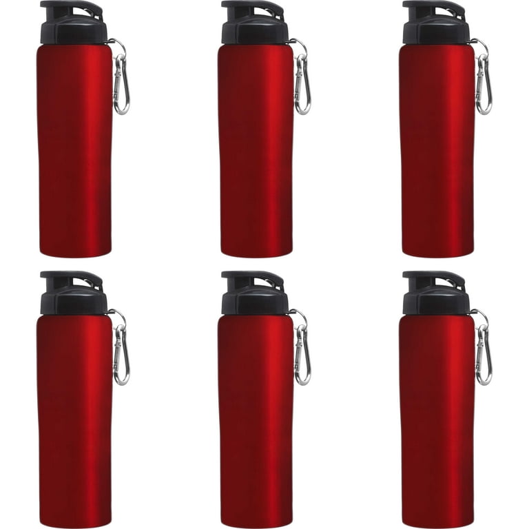 Water Bottles with Push Cap 28 oz. Set of 6, Bulk Pack - Reusable, Great  for Gym, Hiking, Cycling, School - White 