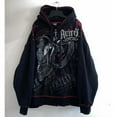 thumbnail image 2 of Embroidery Goth Hoodies Zip Up Long Sleeve Loose Jacket Coats Oversized Sweatshirts, 2 of 3