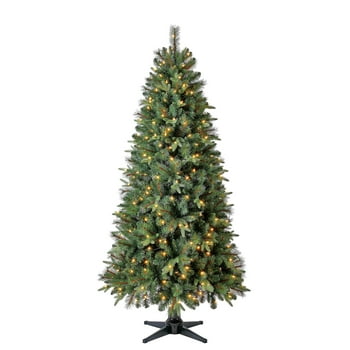 Holiday Time Prelit 350 LED Clear Lights, Brookfield Fir Artificial Christmas Tree, 7'