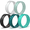 White, Pastel Green, Black, Ocean, Turquoise, variant on Rinfit Silicone Wedding Rings for Women - 4Love Collection - 5 Rings Pack