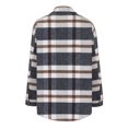 thumbnail image 5 of Azrian Plaid Print Flannel Shirt with Notched Collar - Women Autunm and Winter Plaid Printed Long Sleeve Turn-down Collar Suit Cardigan Woolen Coat Tops, 5 of 9