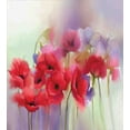 thumbnail image 3 of Flower Duvet Cover Set, Poppy Flowers Blur Spring Floral Seasonal Romantic Illustration Print, Decorative 3 Piece Bedding Set with 2 Pillow Shams, Calking Size, Lavender and Red, by Ambesonne, 3 of 3