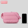thumbnail image 2 of Bolso cuadrado pequeño de nailon para mujer, diseño de nicho, acolchado, con correa ancha para el hombro, bolso cruzado, sencillo y ligero, con solapa, 2 of 3
