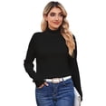 thumbnail image 3 of COMOSOFFER Black Turtleneck Lightweight Sweaters for Women White Womens Turtleneck Long Sleeve Pullover Knit Sweater Tops, 3 of 7