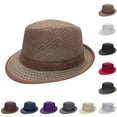 thumbnail image 2 of Mesh Breathable Sun Fedora Hat for Men Women Unisex Summer Outdoor Trilby Dress Hat for Beach Camping Travel Activities Purple, 2 of 3