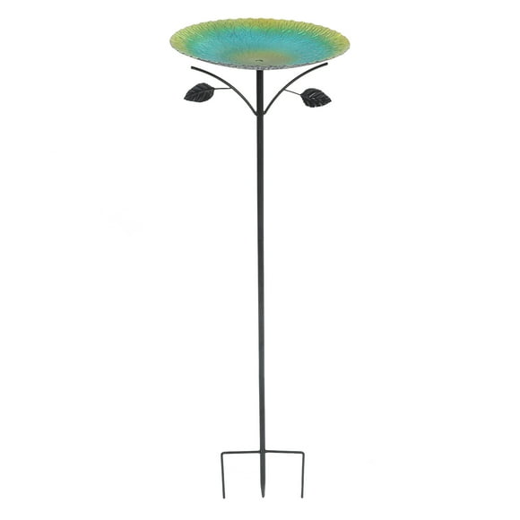 Comedero de metal para pájaros con estaca para exteriores, jardín, balcón, decoración, comedero para pájaros, plato para pájaros pequeños y periquitos