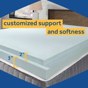 Sealy Essentials 3 Gel-Infused Cooling Memory Foam Mattress Topper, Queen, Adult