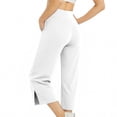 thumbnail image 6 of Htrmlpk Women Yoga Pants Elastic Waist Cropped Trousers Athletic Workout Running Jogging Pants with Pocket, 6 of 7