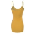 thumbnail image 4 of Essential Basic Women's Basic Casual Long Camisole Adjustable Strap Cami Layering Top, Large, Mustard, 4 of 4