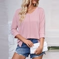 thumbnail image 5 of Women's Color Button Shirt, Short Sleeve Tunic Blouse with Pocket, Casual Work Shirt with Collared Neck, Relaxed Fit Button-Down Top for Fall, Comfortable and Stylish Short Sleeve Blouse, 5 of 5
