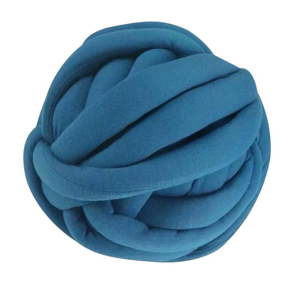 Hilo de lana grueso, hilo de lana gigante, hilo para tejer a mano para mantas, cojines y brazos. Azul