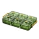 thumbnail image 2 of Plato para refrigerios, bandeja para frutos secos, contenedor, organizador, plato, cuenco para servir nueces dulces, cuencos para servir divididos par 6 cuadrícula verde, 2 of 8