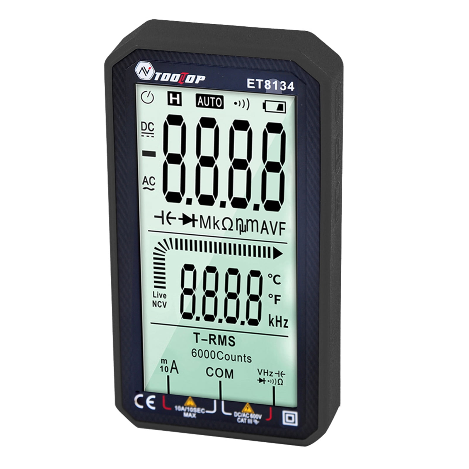 Portable 4.7 Inch LCD Screen 4.7 ET8134 Portable 4.7 Inch LCD Screen Multimeter Direct Current Voltage Current AC Voltage Current Measurement Capacitance Resistance Measuring Multifunction Multimeter