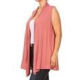 thumbnail image 3 of Women's Plus Size Open Front Sleeveless Vest Loose Fit Casual Solid Office Wear, 3 of 4
